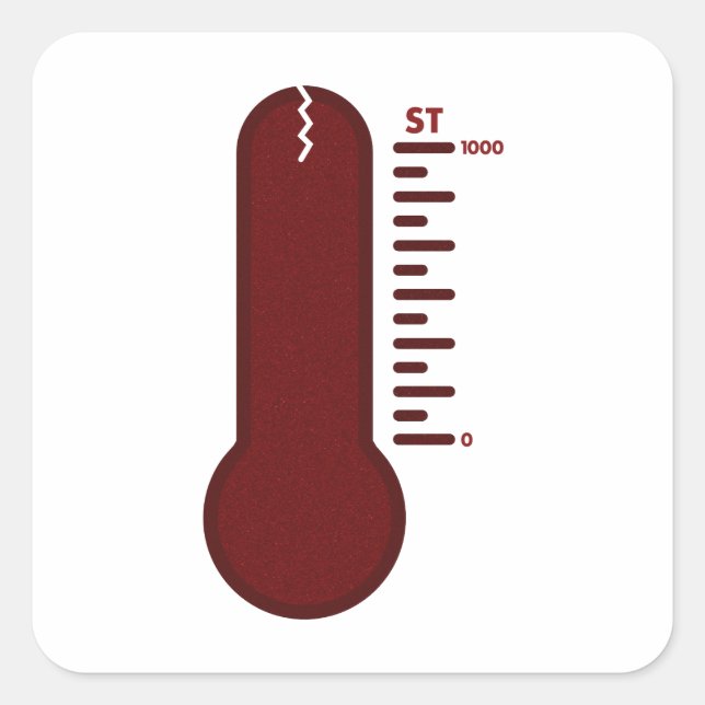 Quadrado Adesivo de Termômetro de Estresse (Frente)