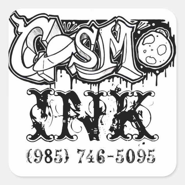 Quadrado Adesivo de tinta Cosmo (Frente)