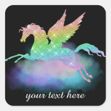 Adesivo de unicórnio arco-íris de fantasia persona