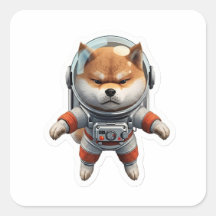 Adesivo de Vinil Cão Espacial Astronauta Shiba Inu