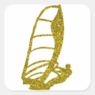 Quadrado Adesivo de Windsurfe Dourado