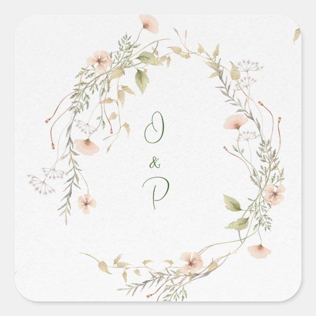 Quadrado Adesivo Delicated Flowers (Frente)