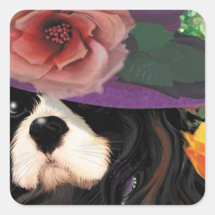 Quadrado Adesivo do Cavalier King Charles Vitoriano