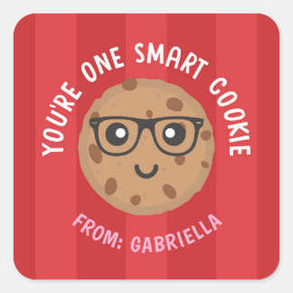 Quadrado Adesivo do Dia dos Namorados One Smart Cookie
