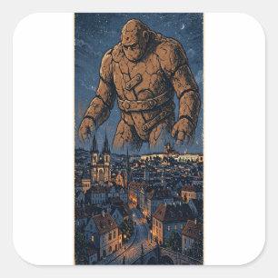 Quadrado Adesivo do Golem de Praga