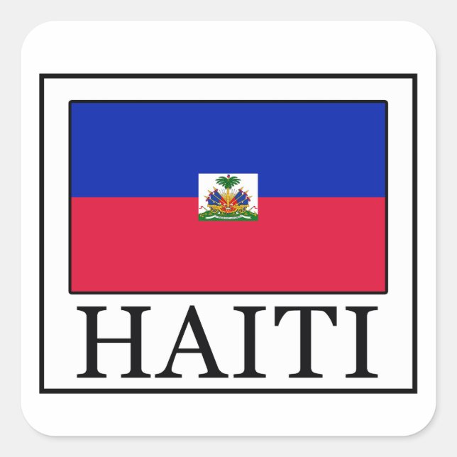 Quadrado Adesivo do Haiti (Frente)