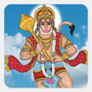 Quadrado Adesivo do Hanuman Voador