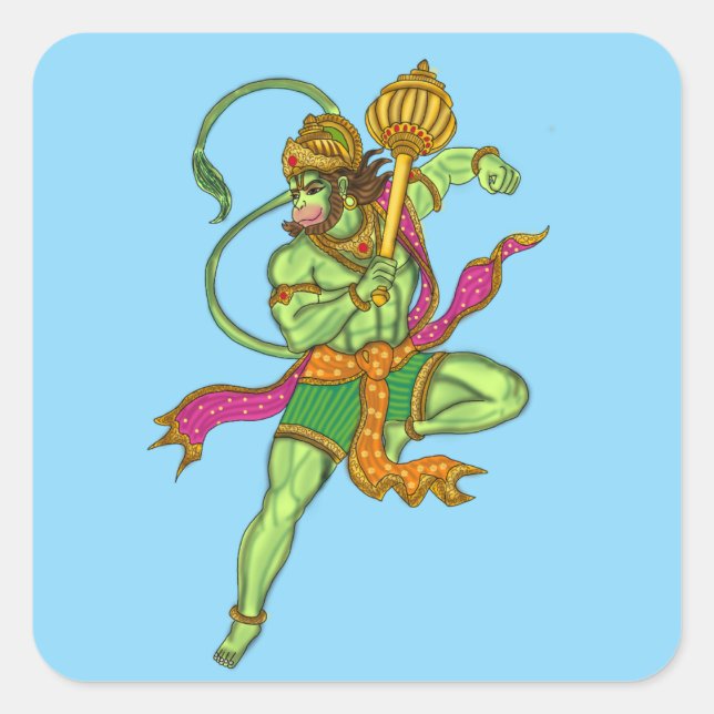 Quadrado Adesivo do Hanuman Voador (Frente)