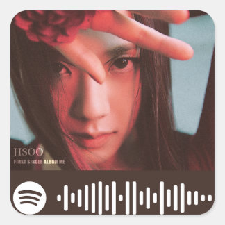 Quadrado Adesivo do Jisoo PretoCorRosa