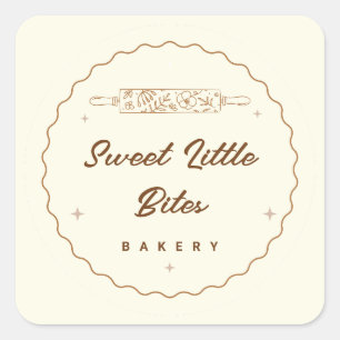 Quadrado Adesivo do Logotipo da Padaria Sweet Little Bites