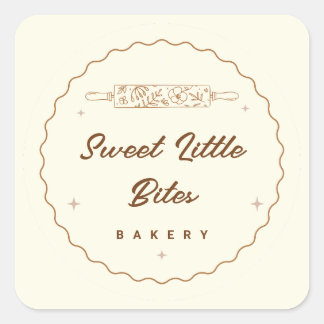 Quadrado Adesivo do Logotipo da Padaria Sweet Little Bites