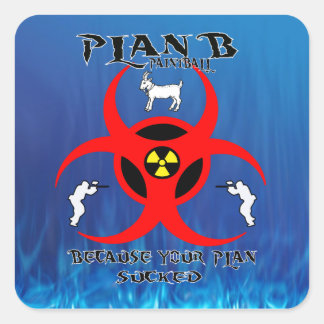 Quadrado Adesivo do logotipo pequeno do Paintball B