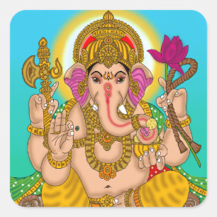 Quadrado Adesivo do Senhor Ganesha
