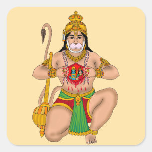 Quadrado Adesivo do Senhor Hanuman