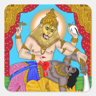 Quadrado Adesivo do Senhor Narasimha