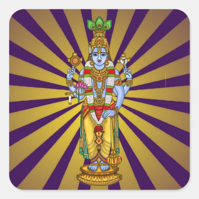 Quadrado Adesivo do Senhor Vishnu (Frente)