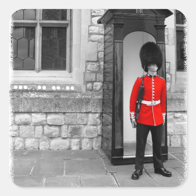 Quadrado adesivo do Soldier Parade de Londres (Frente)