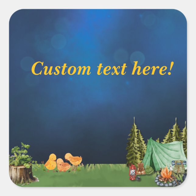 Quadrado Adesivo do tema Campsite (Frente)
