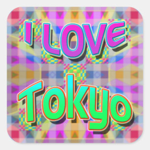 Quadrado Adesivo do Tokyo Festival 1 "I AMES Tokyo"