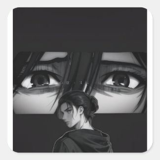 Quadrado Adesivo Estético da Temporada Final de Eren Yeager