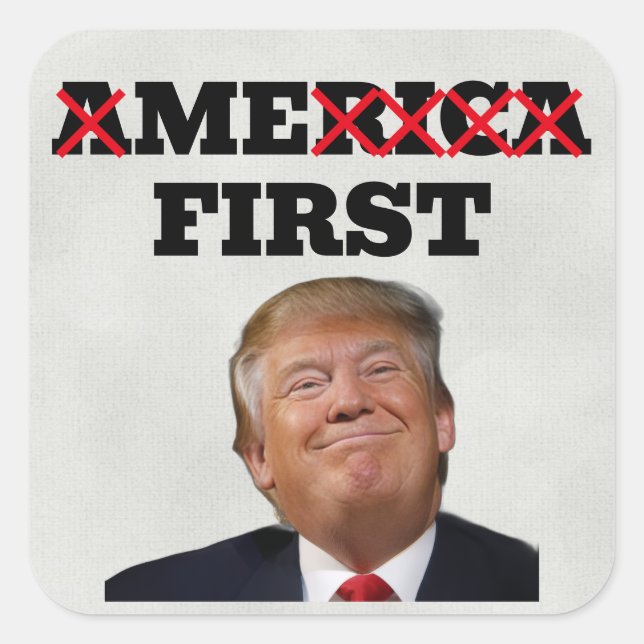 Quadrado Adesivo (Eu Primeiro) Trump (Frente)