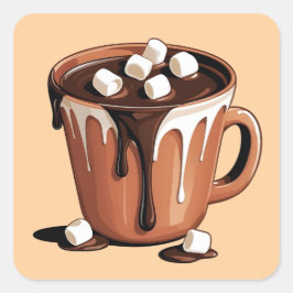 Quadrado Adesivo Fantasia de Vulcão de Chocolate Derretido