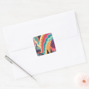 Quadrado Adesivo Fantasia Mesquita Arco-Íris – Personalizáv