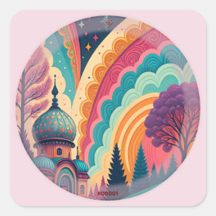 Quadrado Adesivo Fantasia Rosa Pastel #00001 – Personalizáv