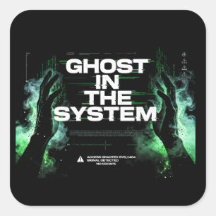 Quadrado Adesivo Fantasma Matrix Cyberpunk
