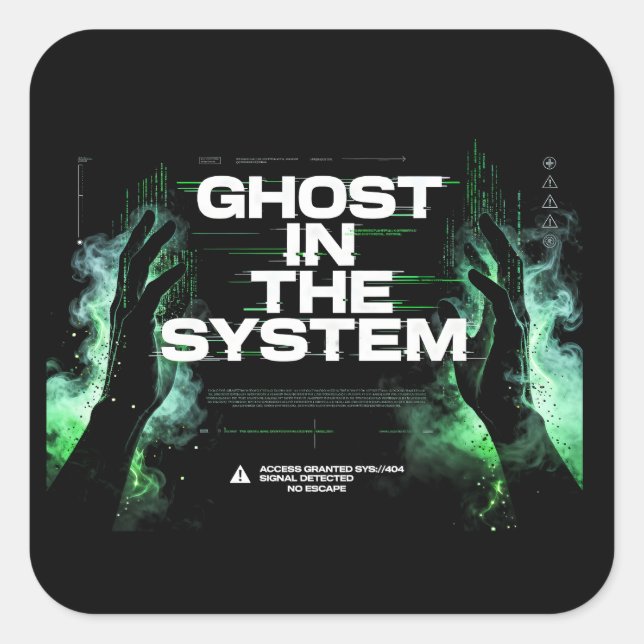 Quadrado Adesivo Fantasma Matrix Cyberpunk (Frente)