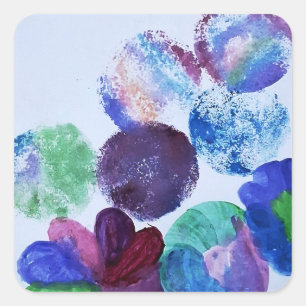 Quadrado Adesivo Floral Aquarela Abstrata