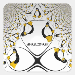 Quadrado Adesivo frontal GNU/Linux
