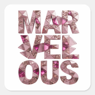 Quadrado Adesivo Gráfico Rosa Alegre MARAVILHOSO