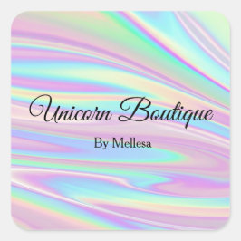 Quadrado Adesivo holográfico de unicórnio