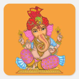 Quadrado Adesivo impermeável brilhante do Senhor Ganesha