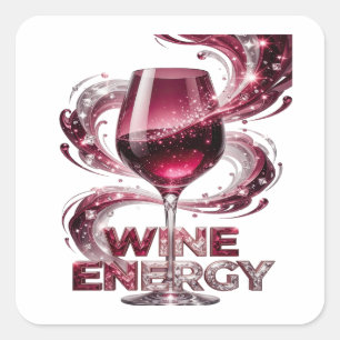 Quadrado Adesivo Impresso PREMIUM PRATA WINE ENERGY