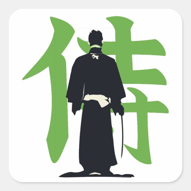 Quadrado Adesivo Kanji Samurai (Frente)