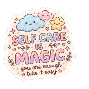 Quadrado  Adesivo Kawaii Pastel Fofo com Nuvens Sorriso 