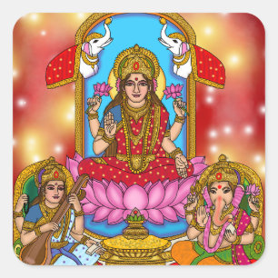 Quadrado Adesivo Lakshmi Ganesh