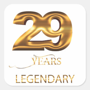 Quadrado adesivo lendário de 29 anos