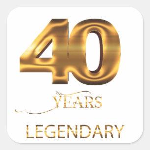 Quadrado Adesivo lendário de 40 anos