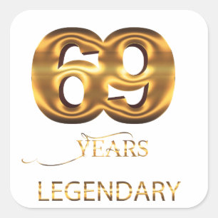 Quadrado adesivo lendário de 69 anos