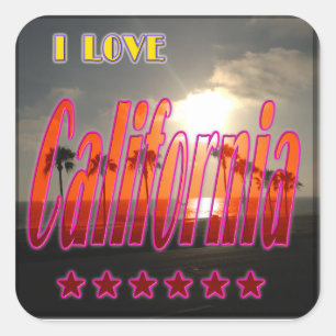 Quadrado Adesivo "Lovely California 3"
