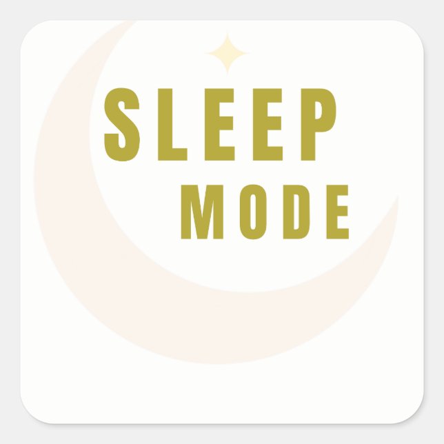 Quadrado Adesivo Lua e Estrela do Modo Sono (Frente)