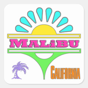 Quadrado Adesivo "Malibu Colorful 1"