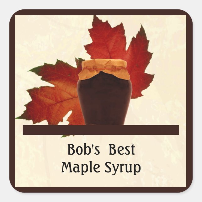 Quadrado Adesivo "Maple Syrup Square" (Frente)