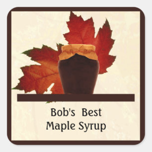 Quadrado Adesivo "Maple Syrup Square"