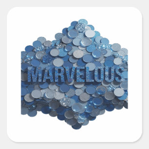 Quadrado Adesivo Motivo Azul Personalizado MARAVILHOSO