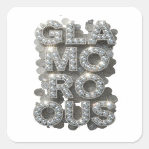 Quadrado Adesivo Motivo GLAMOUROSO Prata Vibrante