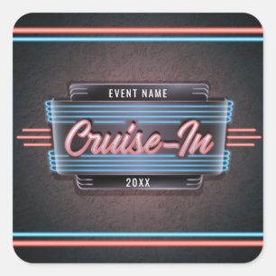 Quadrado Adesivo Neon Cruise-In